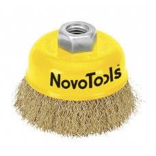 Щётка торцевая NovoTools, гофр. латунь, 65 мм