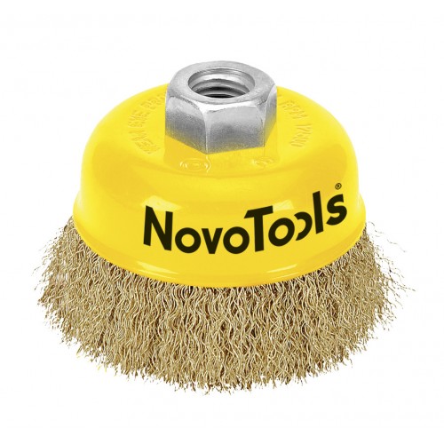 Щётка торцевая NovoTools, гофр. латунь, 65 мм