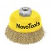 Щётка торцевая NovoTools, гофр. латунь, 75 мм