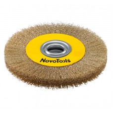 Щётка кольцевая NovoTools, гофрированная латунь, 125х22.2 мм