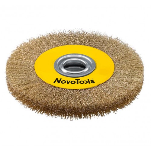 Щётка кольцевая NovoTools, гофрированная латунь, 150х22.2 мм